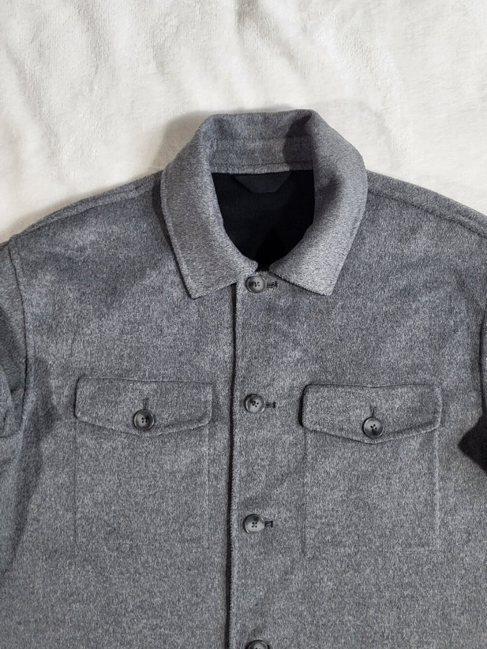 Banana Republic Reversible Double-Faced Shirt Jacket - BLACK/Heather - M #749594 - Picture 6 of 14